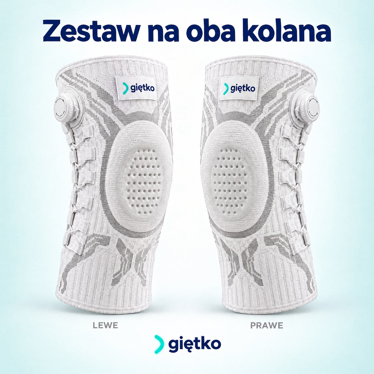 Zestaw dwóch opasek Giętko na lewe i prawe kolano