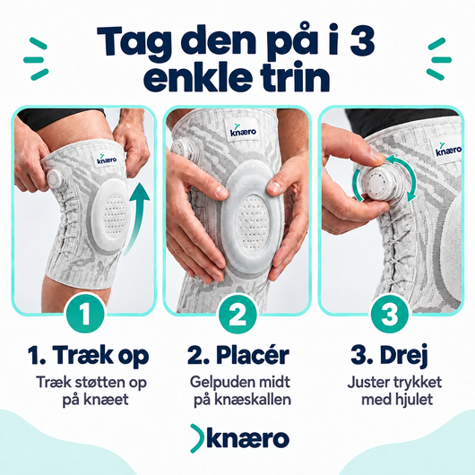 Sådan tager du Knæro på i 3 trin